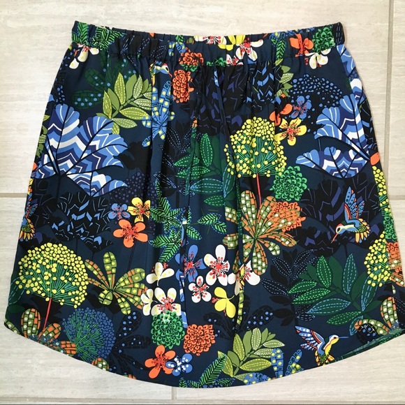 LOFT Dresses & Skirts - LOFT Floral Hummingbird Skirt With Drawstring